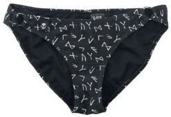 "Bikini Bottoms With Rune Print" Bikini Bottom Black By Black Premium By EMP