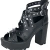 "High Heels With Straps And Studs" High Heel Black By Black Premium By EMP