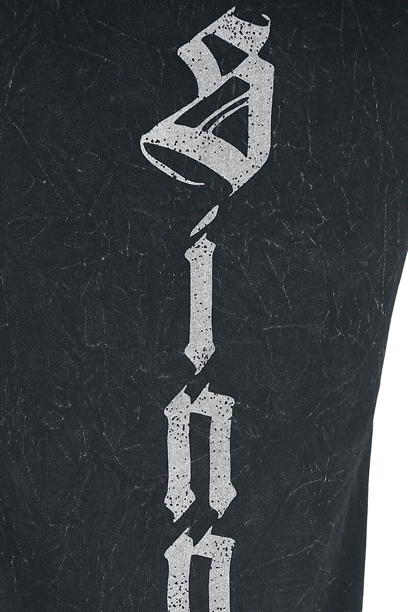 "Printed Hooded Top" Top Dark Grey By Rock Rebel By EMP - Image 3