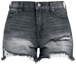 "Shorts With Distressed Effects" Hot Pants Black By RED By EMP