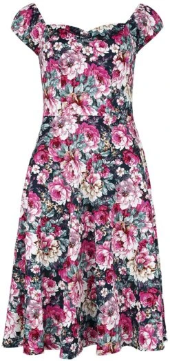 "Flower Show Dress" Medium-length Dress Multicolour By Banned Retro
