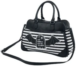 "I Just Wanna Give You The Creeps" Handbag Black-white By Banned Alternative