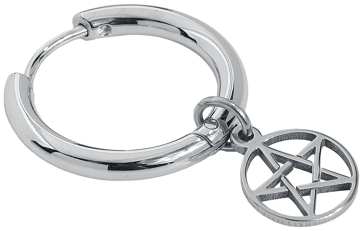 "Pentagram Hoops" Earring Silver-coloured By EtNox - Image 2