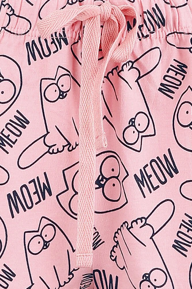 "Meow" Pyjama White-pink By Simon' S Cat - Image 4