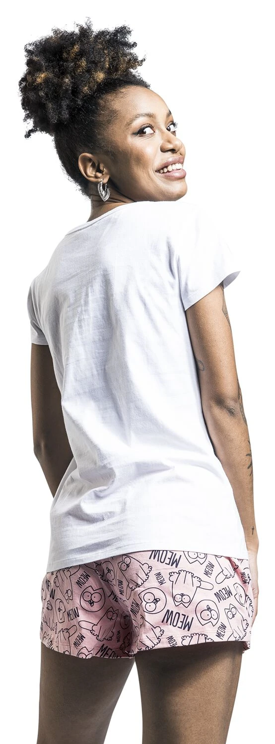 "Meow" Pyjama White-pink By Simon' S Cat - Image 7