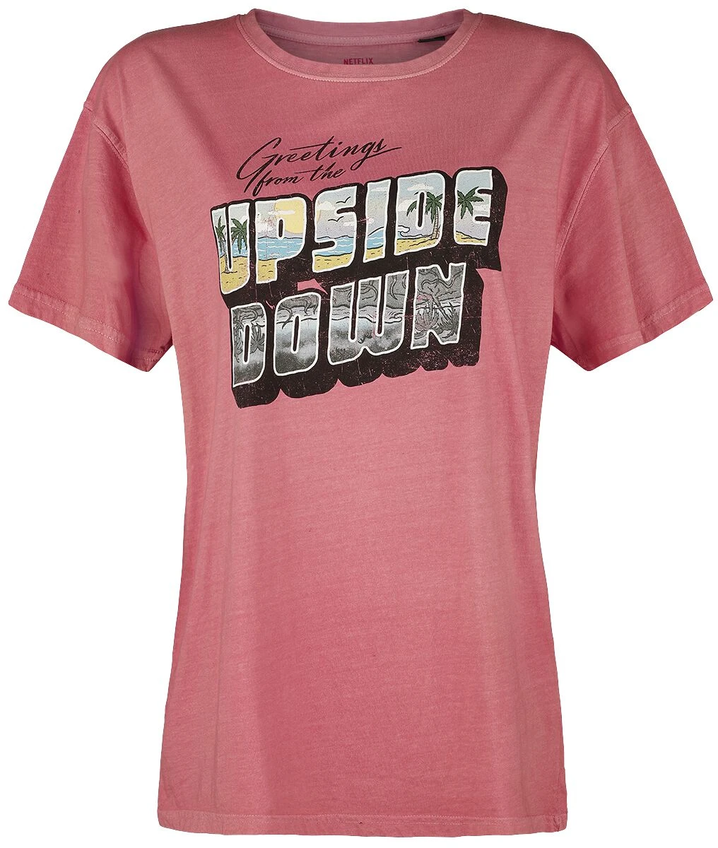 "Greetings!" T-Shirt Pink By Stranger Things