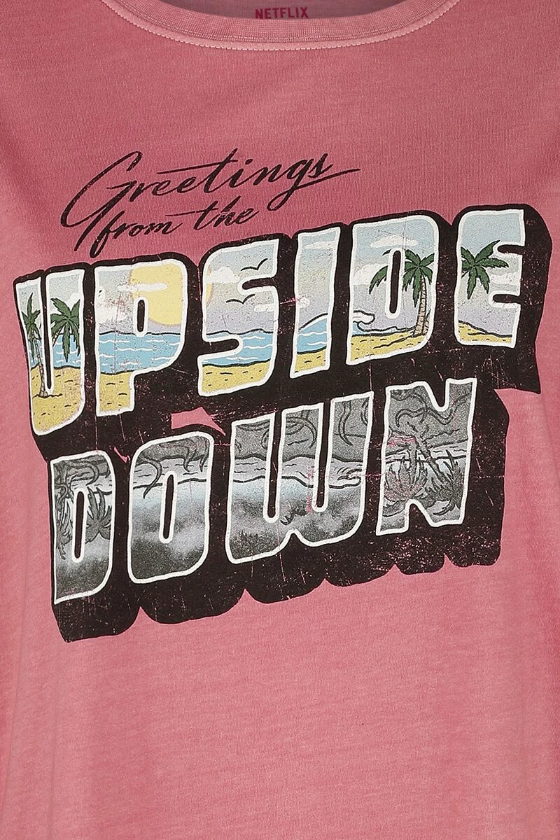 "Greetings!" T-Shirt Pink By Stranger Things - Image 3