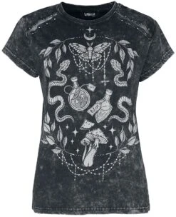 "T-shirt With Alchemy Print" T-Shirt Black By Gothicana By EMP