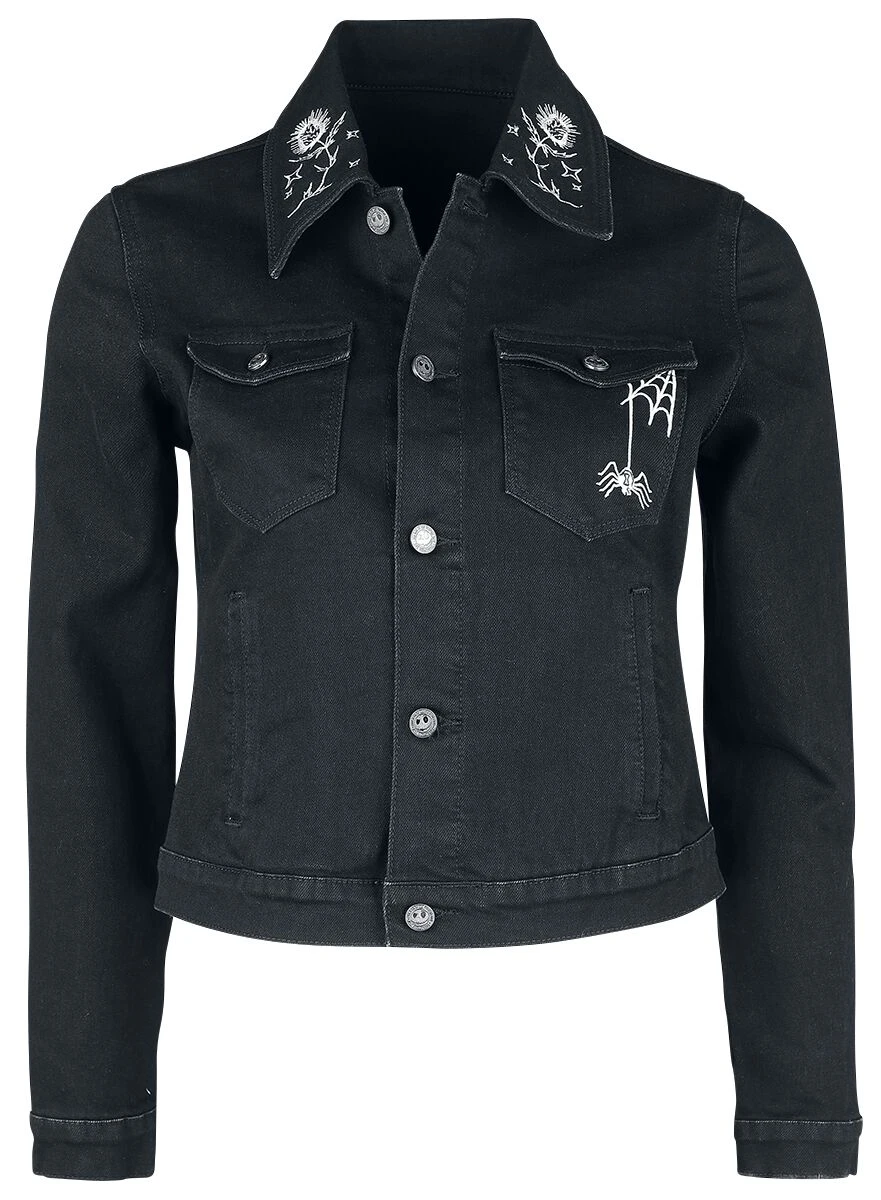 "Jack Skellington" Jeans Jacket Black By The Nightmare Before Christmas
