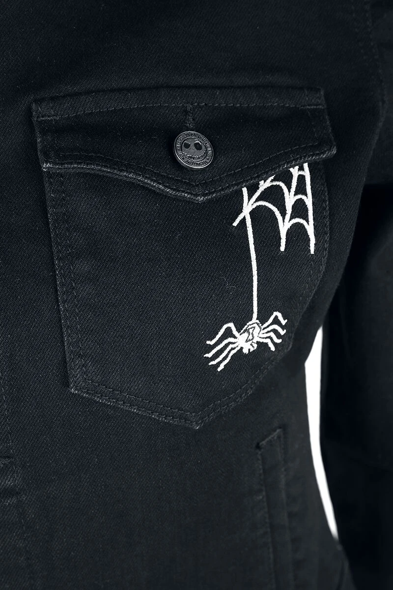 "Jack Skellington" Jeans Jacket Black By The Nightmare Before Christmas - Image 4