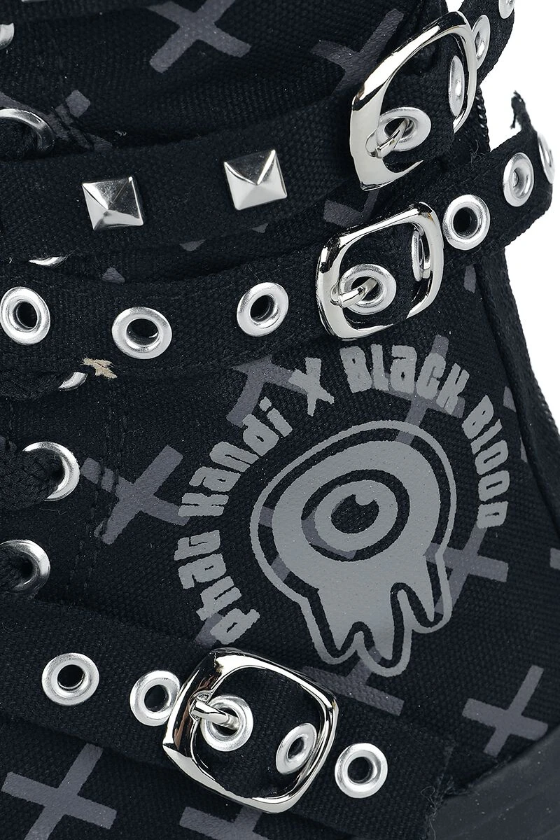 "Phat Kandi X Black Blood By Gothicana Trainers" Sneakers High Black By Black Blood By Gothicana - Image 7