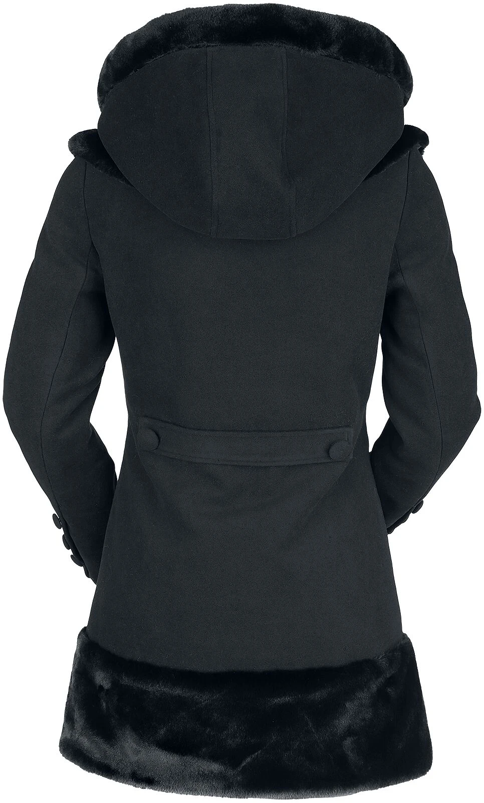 "Jacket With Plush" Winter Jacket Black By Gothicana By EMP - Image 2