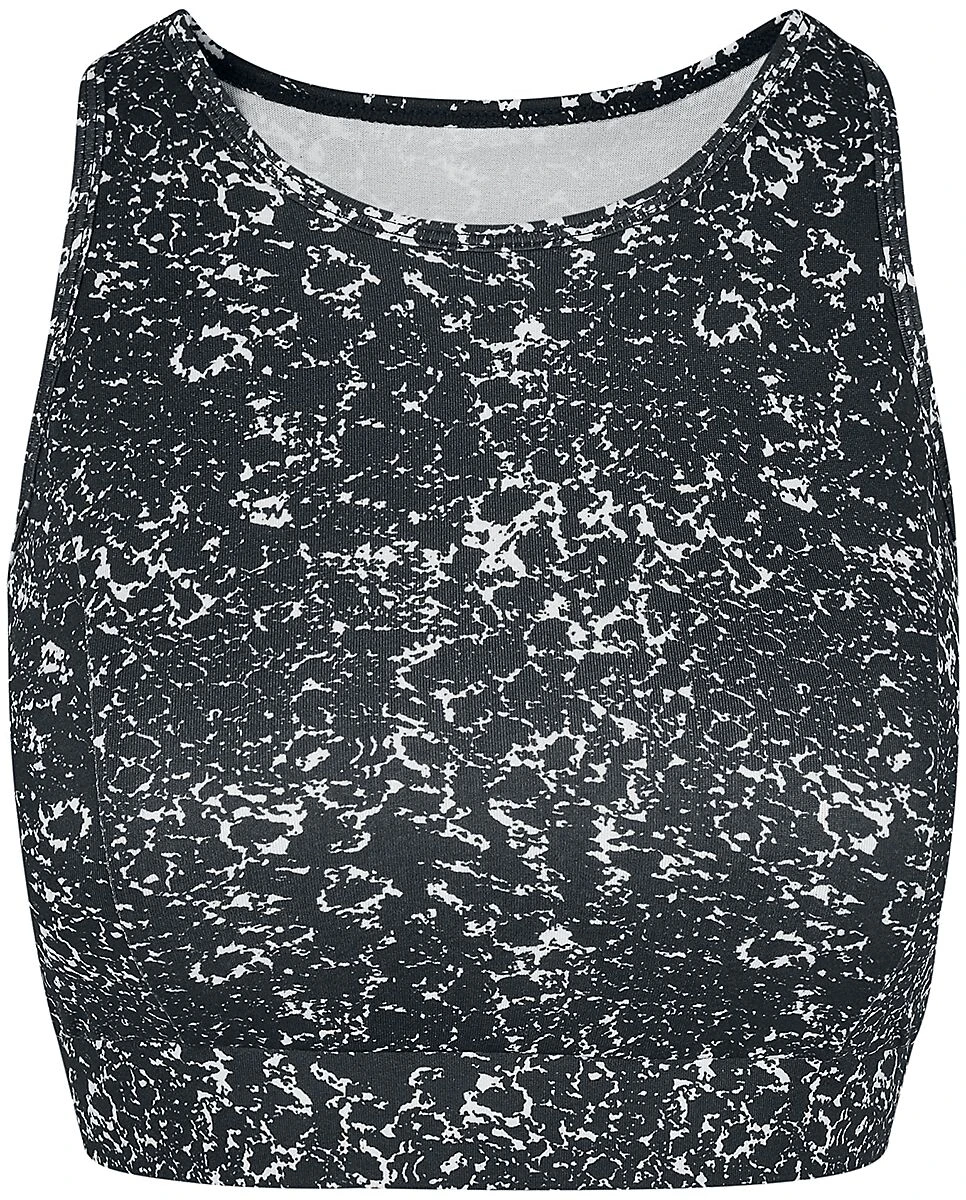 "Ladies’ Tie-dye Sports Bra" Bustier Black-white By Urban Classics