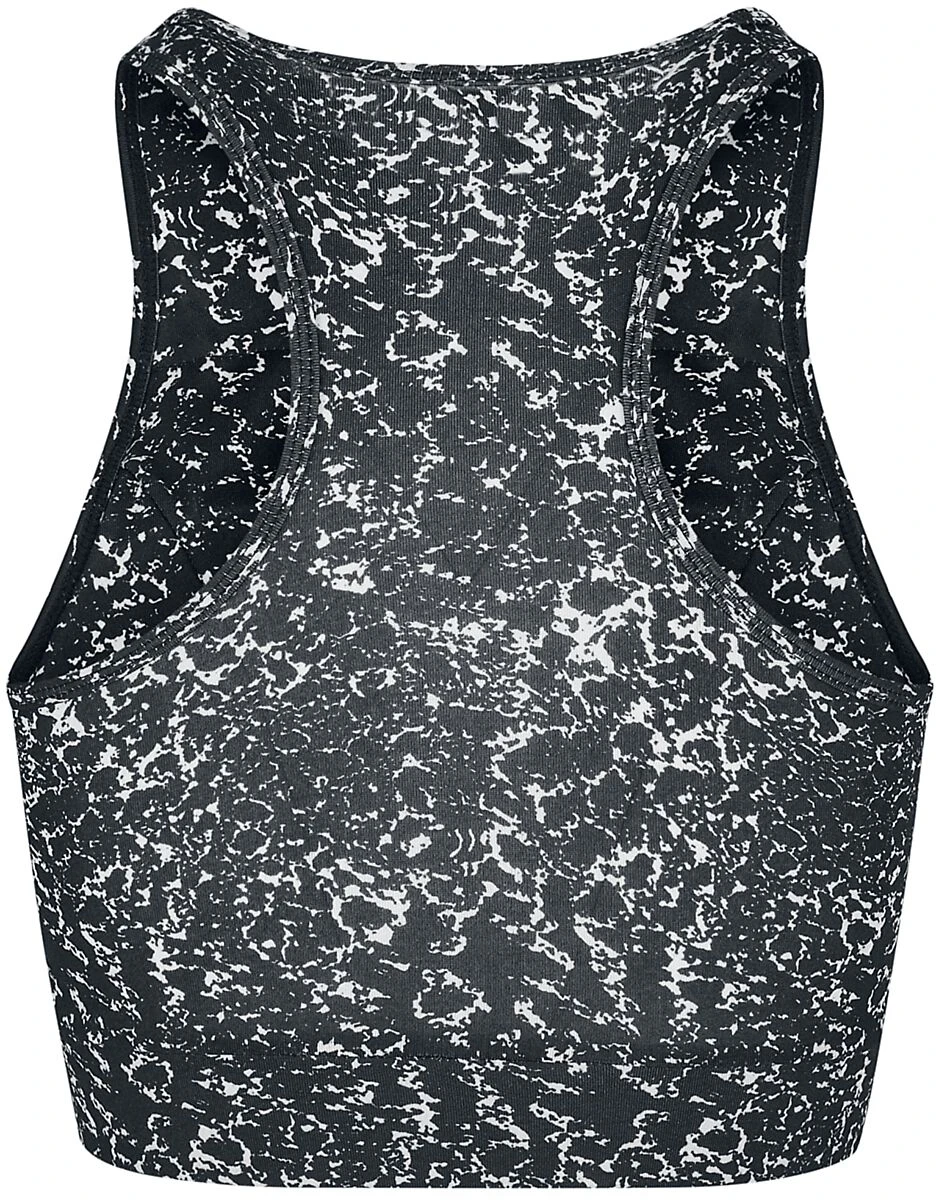 "Ladies’ Tie-dye Sports Bra" Bustier Black-white By Urban Classics - Image 2