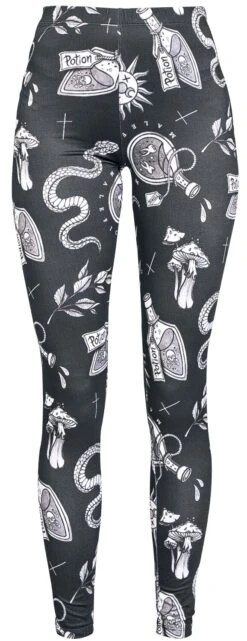 "Leggings With All-Over Print" Leggings Black By Gothicana By EMP