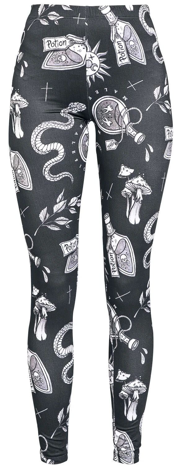 "Leggings With All-Over Print" Leggings Black By Gothicana By EMP