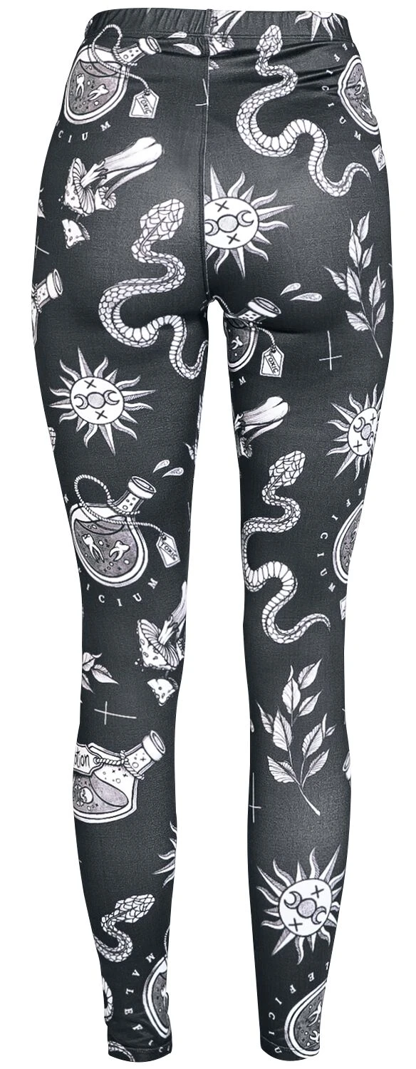 "Leggings With All-Over Print" Leggings Black By Gothicana By EMP - Image 2