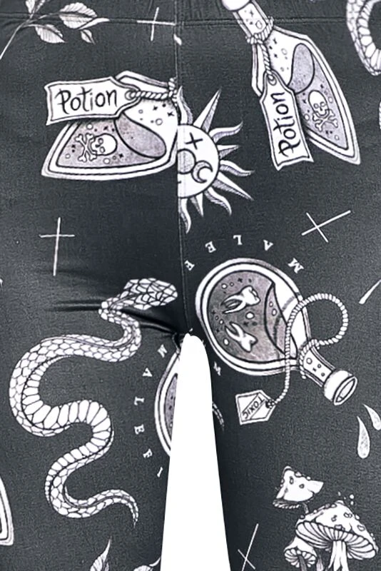 "Leggings With All-Over Print" Leggings Black By Gothicana By EMP - Image 3