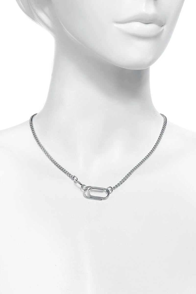 "Basic Clip" Necklace Silver-coloured By Black Premium By EMP - Image 3