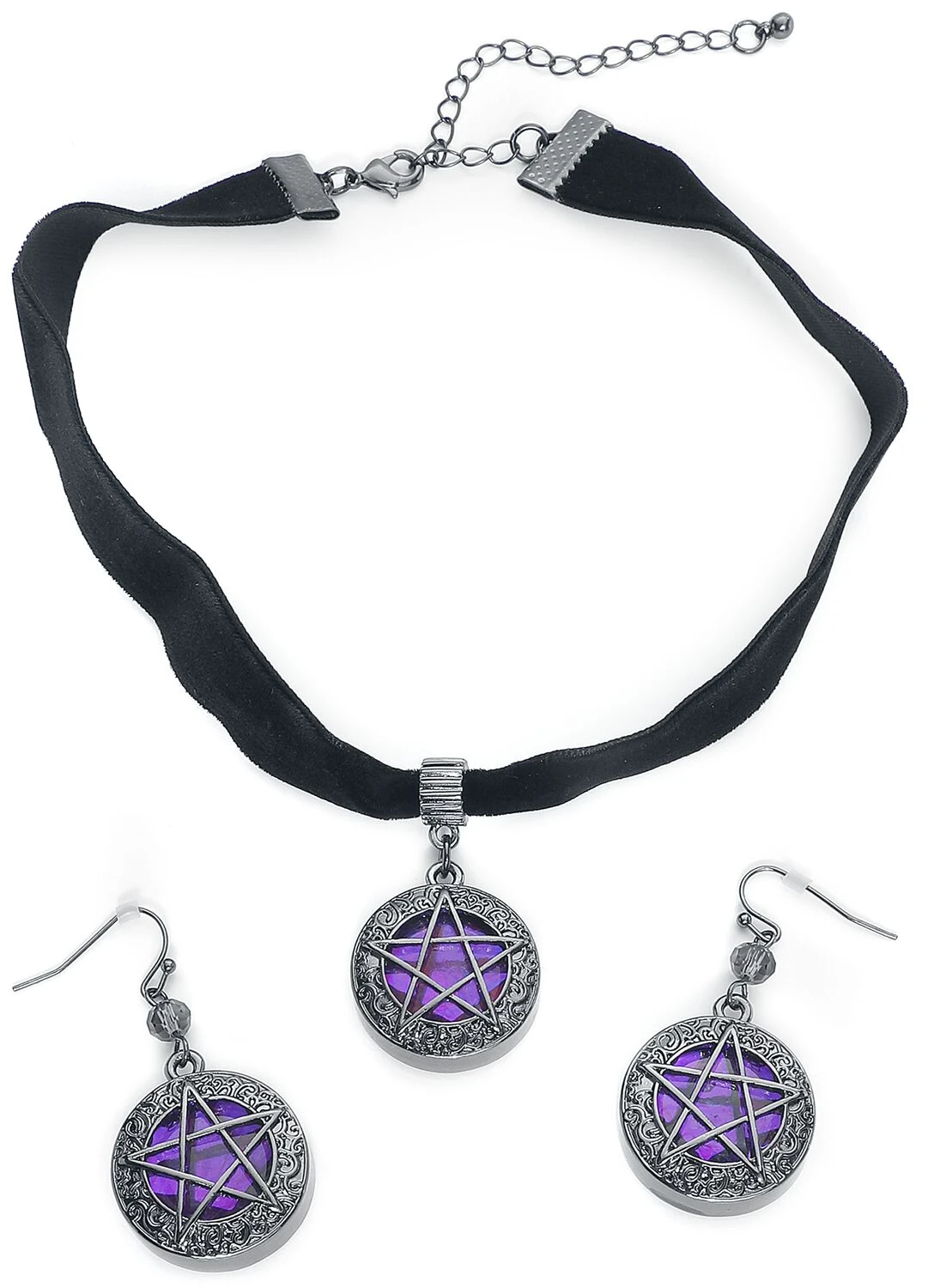"Shiny Pentagram" Choker Black By Gothicana By EMP - Image 2