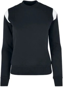 "Ladies Inset College Crewneck" Sweatshirt Black-white By Urban Classics