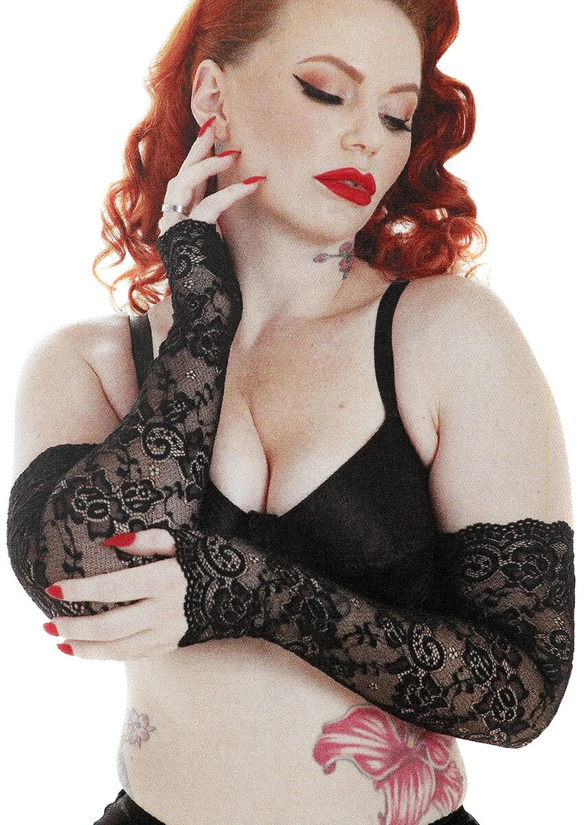 "Lace Sleeve Glove" Arm Warmers Black By Pamela Mann