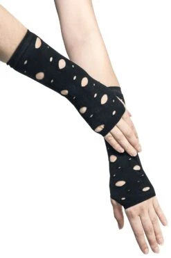 "Lace-up Sleeve Glove" Arm Warmers Black By Pamela Mann