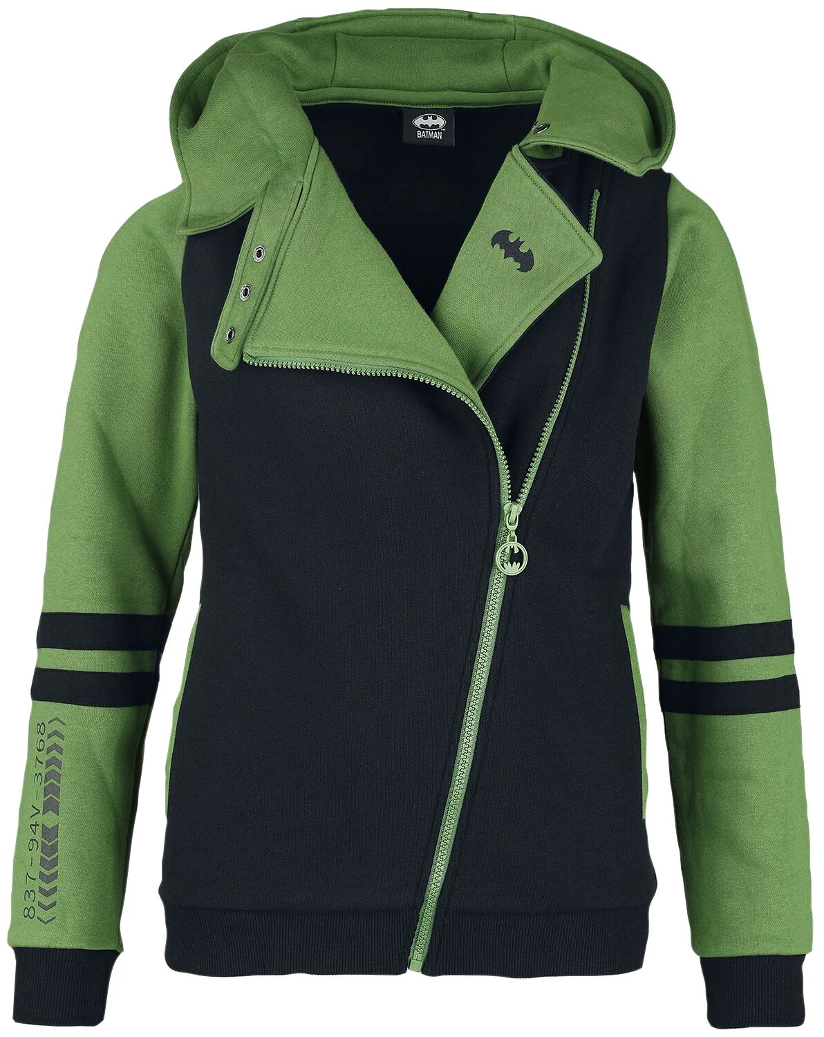 "Tech" Hooded Zip Black-green By Batman