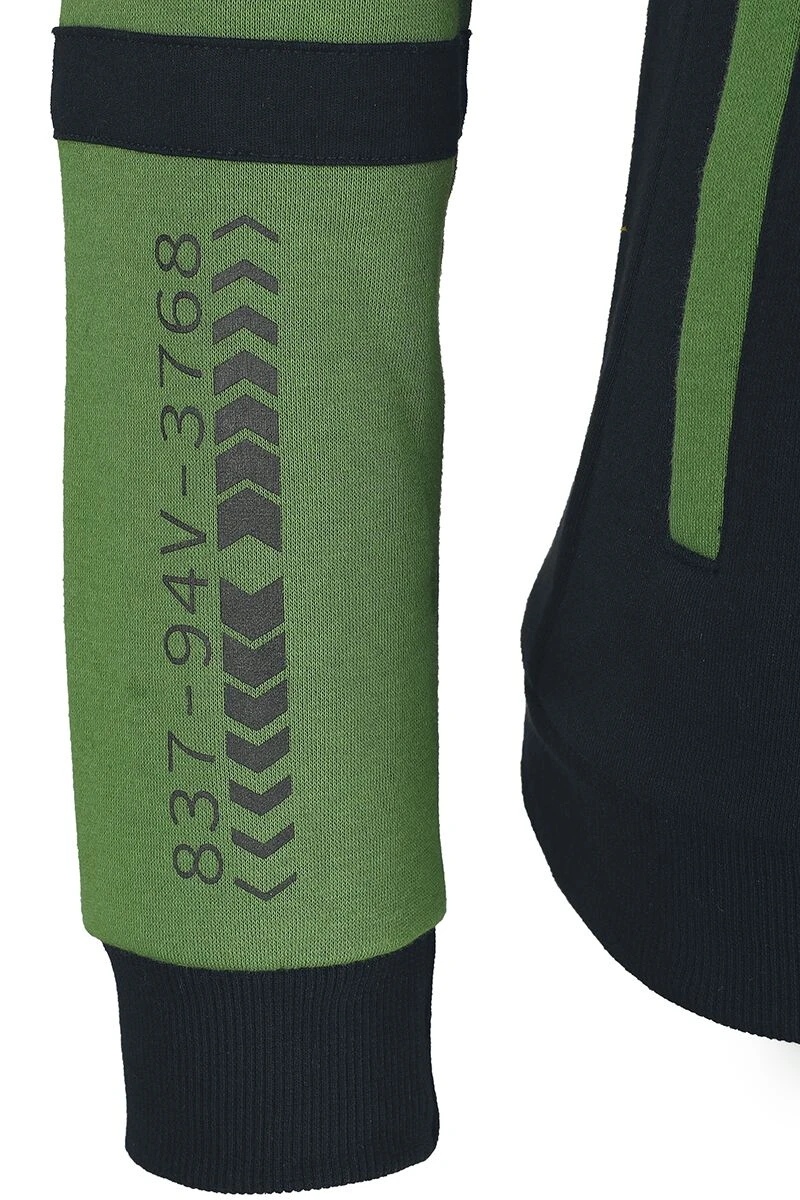 "Tech" Hooded Zip Black-green By Batman - Image 5