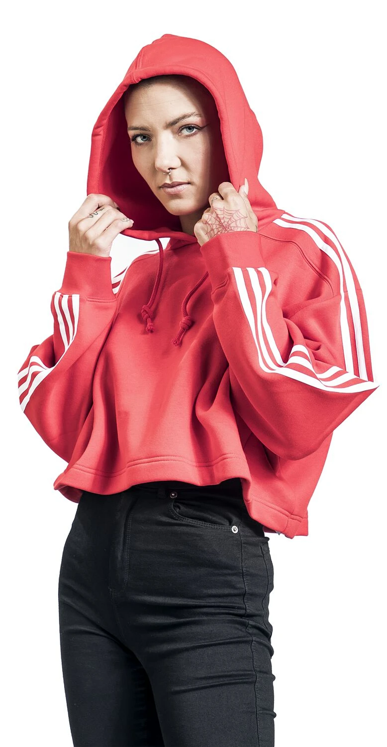 "Short Hoodie" Hooded Sweater Red By Adidas - Image 4