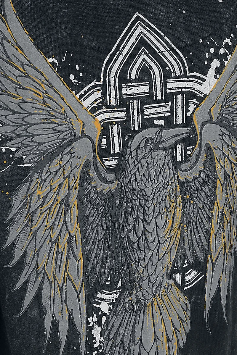 "Hooded Jacket With Celtic Adornment" Hooded Zip Black By Black Premium By EMP - Image 5