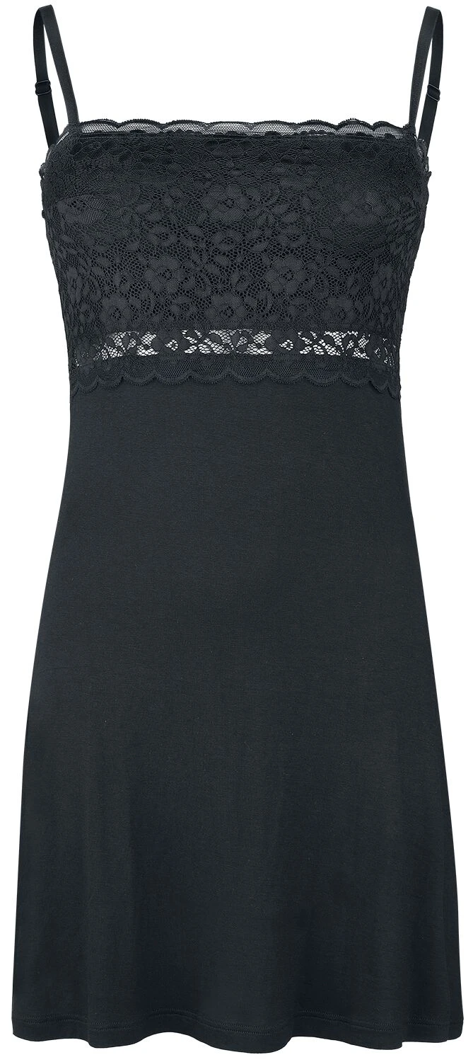 "Nightgown With Lace" Nightshirt Black By Black Premium By EMP