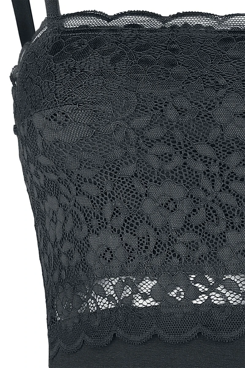 "Nightgown With Lace" Nightshirt Black By Black Premium By EMP - Image 3