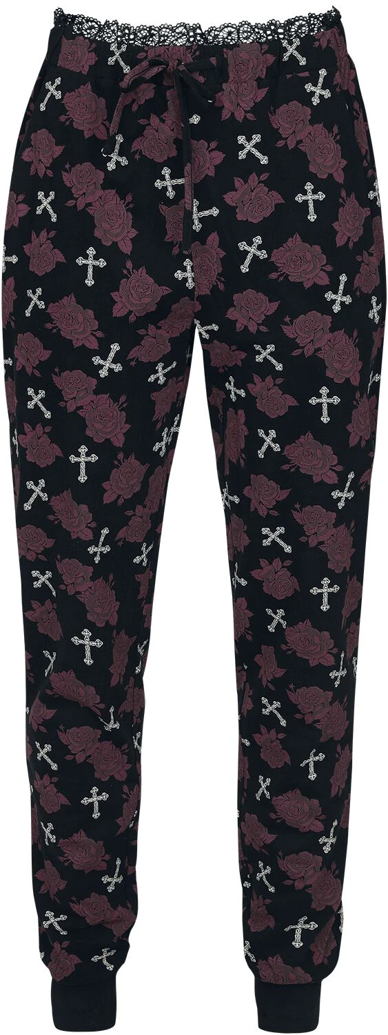 "Pyjamas With Roses And Skull" Pyjama Black By Rock Rebel By EMP - Image 5