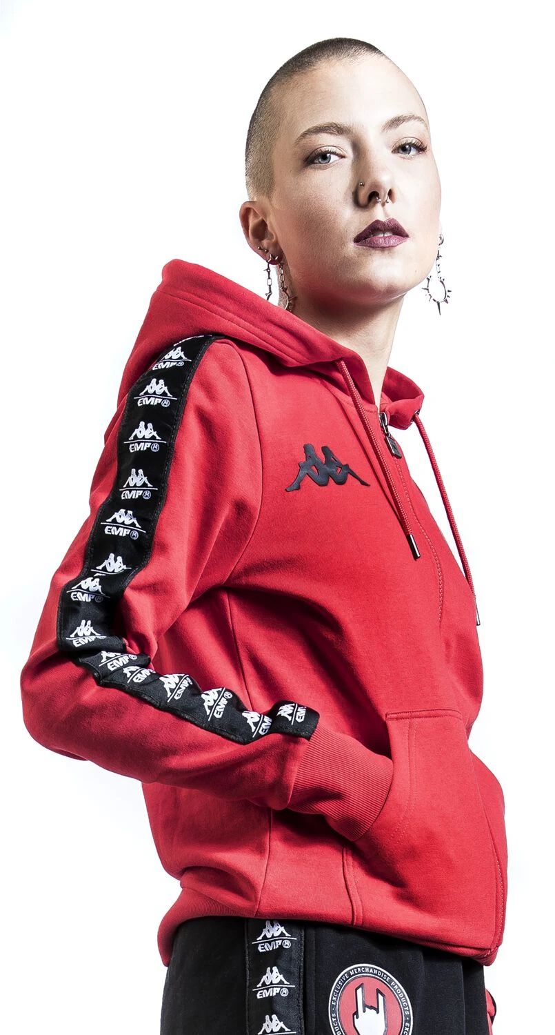 "Kappa X EMP Hooded Jacket" Hooded Zip Red By EMP Special Collection - Image 9