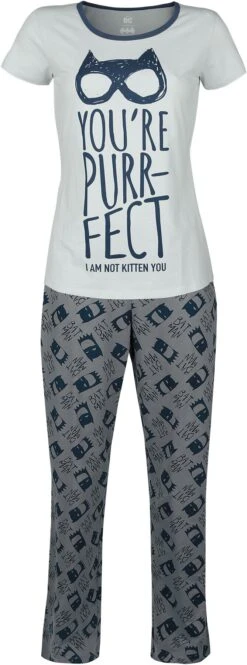"You're Purrfect" Pyjama Blue-grey By Batman