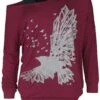 "Double-layer Long-sleeved Top With Raven Print" Long-sleeve Shirt Burgundy By Black Premium By EMP