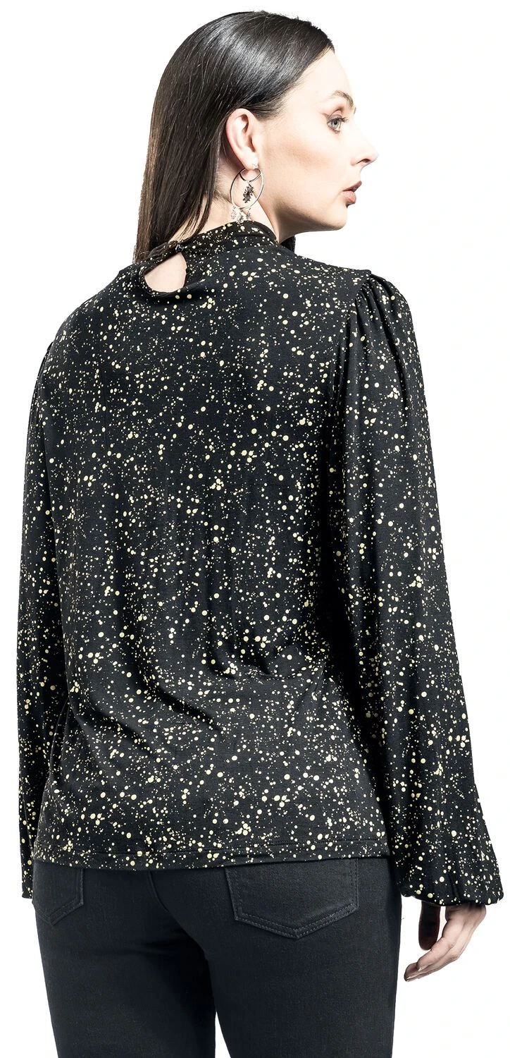 "Long-sleeved Top With Raven Print" Long-sleeve Shirt Black By Black Premium By EMP - Image 5