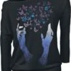 "Long-sleeved Shirt With Playful Print" Long-sleeve Shirt Black By Full Volume By EMP