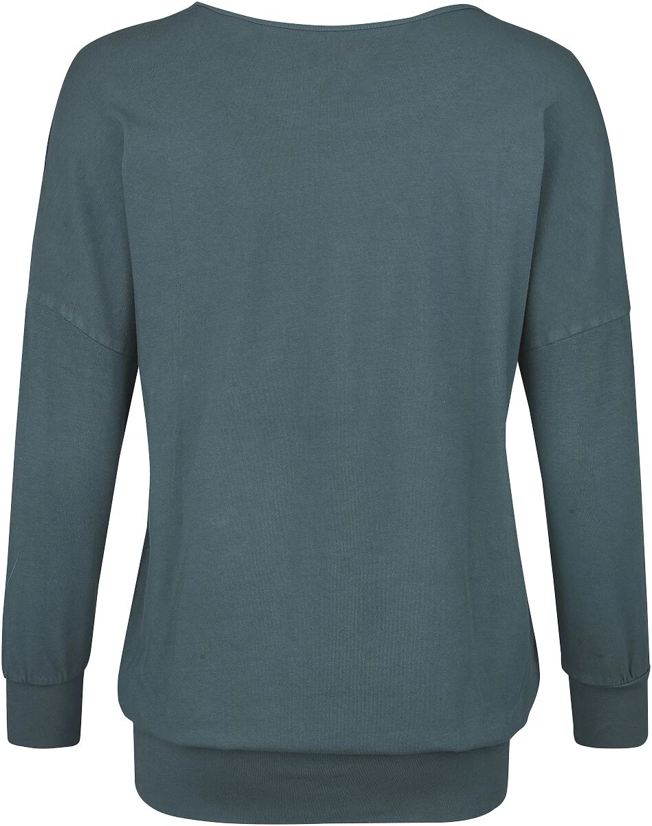 "Long-sleeved Top With Skull" Long-sleeve Shirt Grey By Rock Rebel By EMP - Image 2