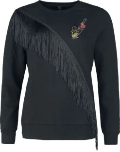 "Jumper With Fringes And Embroidery" Sweatshirt Black By RED By EMP