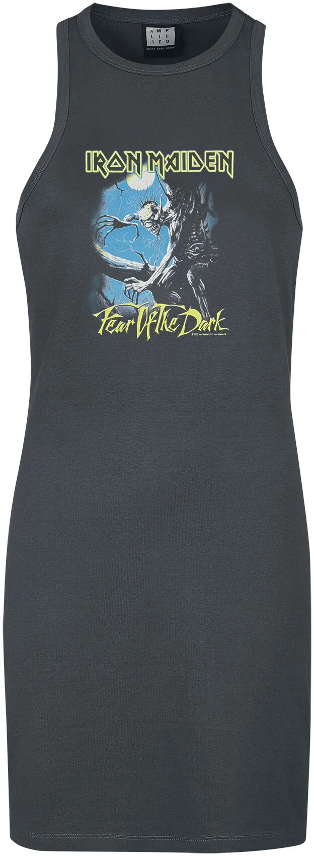 "Amplified Collection - Fear Of The Dark" Short Dress Charcoal By Iron Maiden