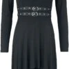 "Dress With Waist Belt" Medium-length Dress Black By Rock Rebel By EMP