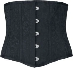 "- Under-bust Corset With Brocade Pattern" Corsage Black By Gothicana By EMP