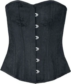 "Corset With Brocade Pattern" Corsage Black By Gothicana By EMP