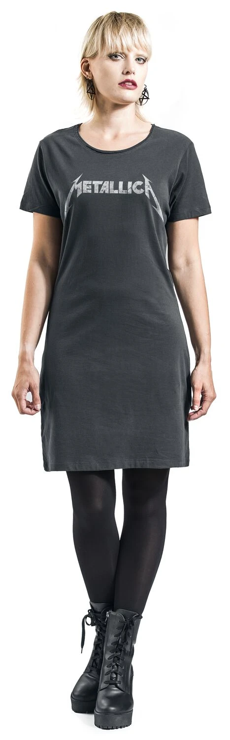 "Amplified Collection - Logo" Short Dress Charcoal By Metallica - Image 4