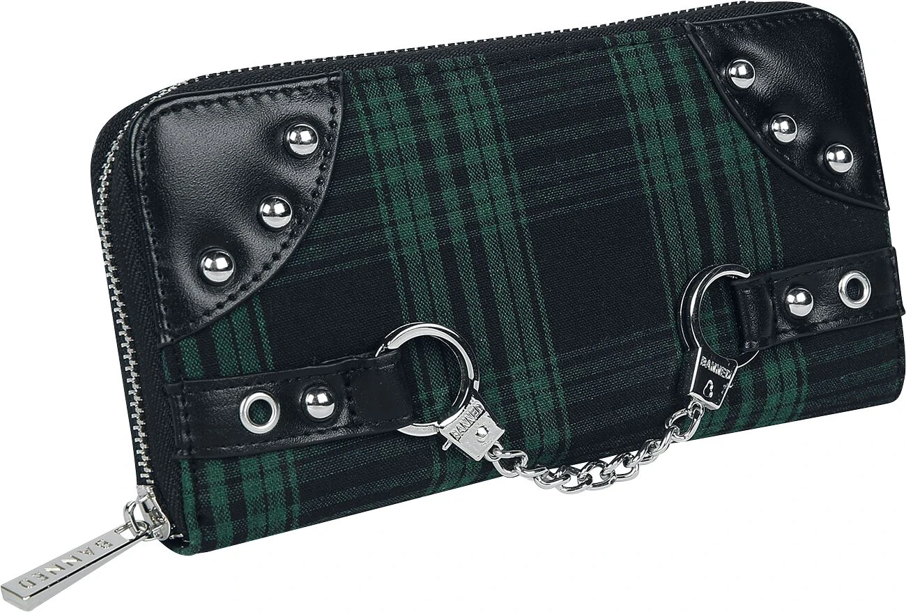 "Tartan" Wallet Green-black By Banned Alternative