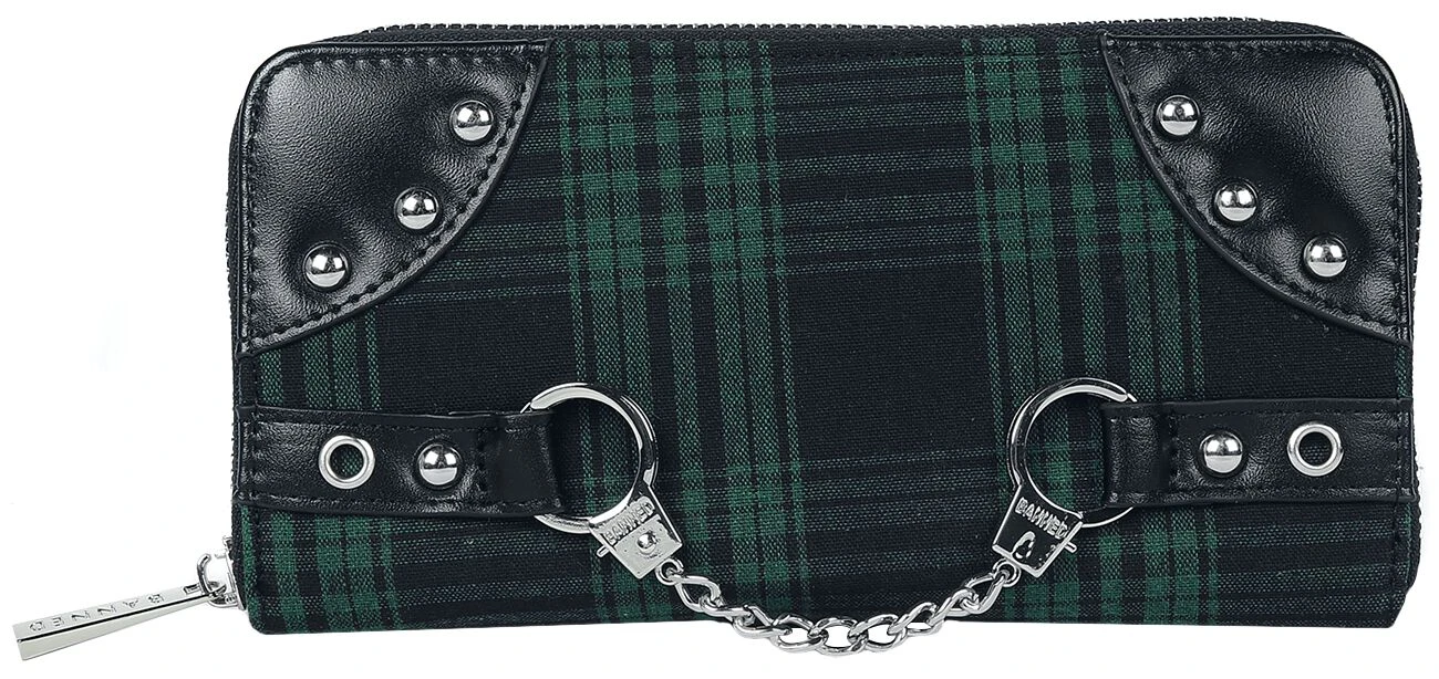 "Tartan" Wallet Green-black By Banned Alternative - Image 2