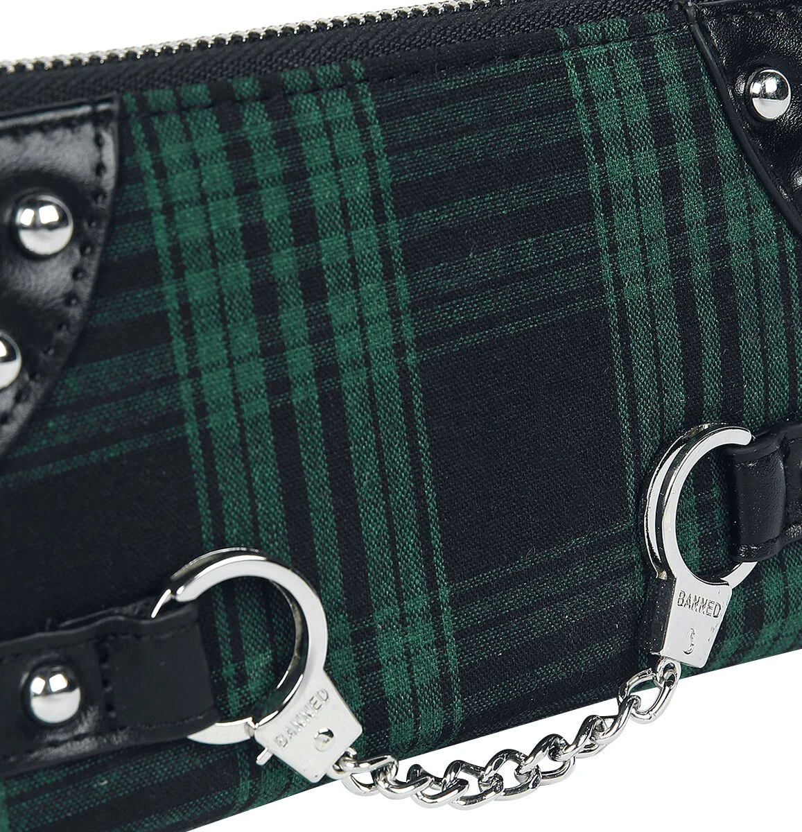 "Tartan" Wallet Green-black By Banned Alternative - Image 5