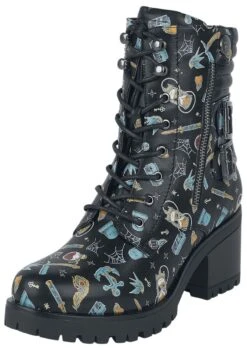 "Lace-up Boots With All-over Print" Boot Black By RED By EMP